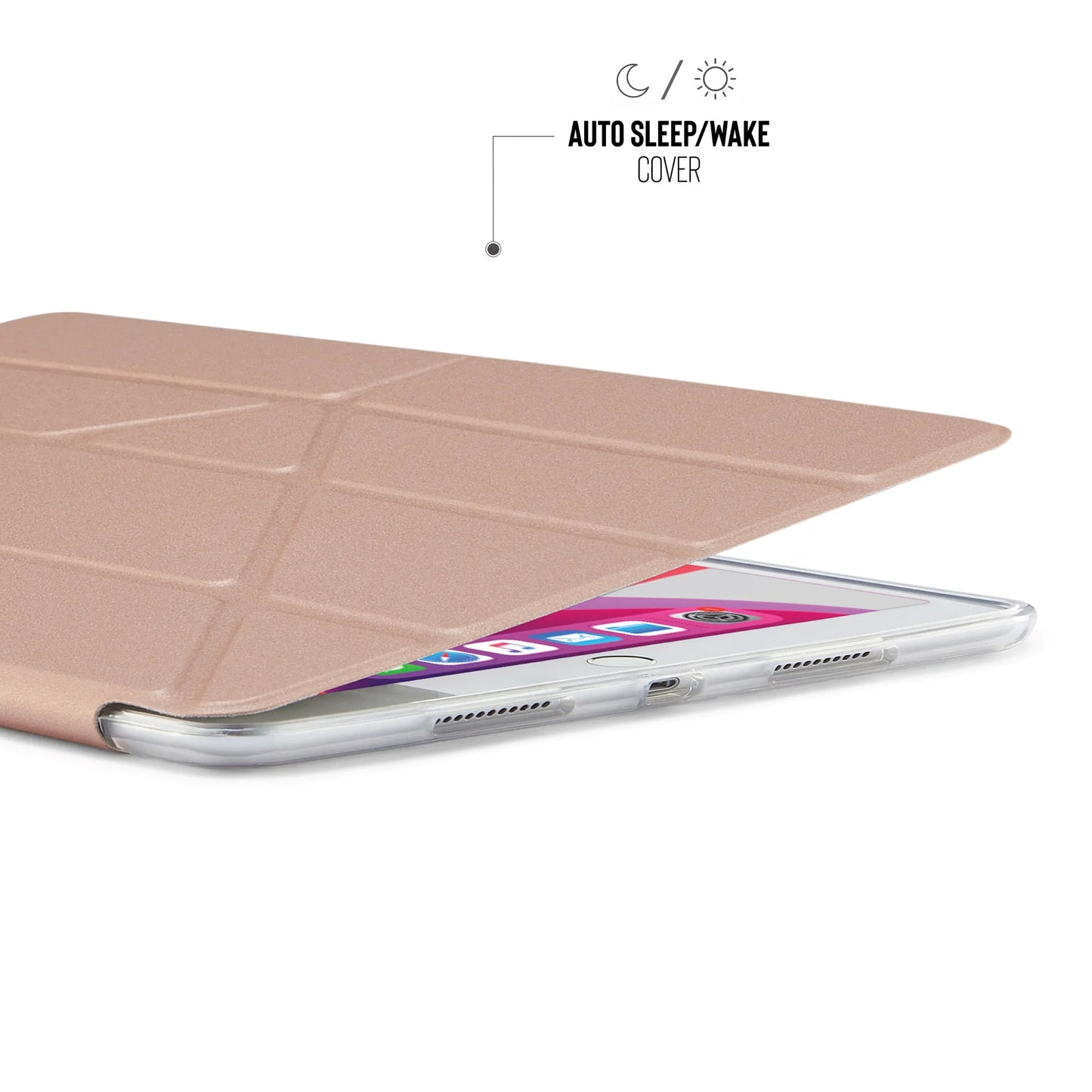 Origami Case pour iPad 10,2 pouces - Or rosé & transparent