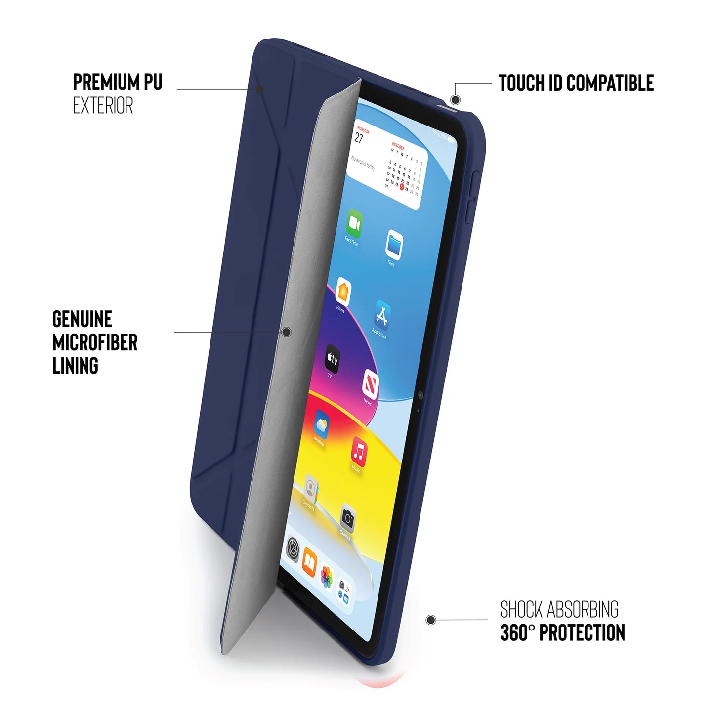 Origami Case pour iPad (10e gén.) - Bleu Foncé