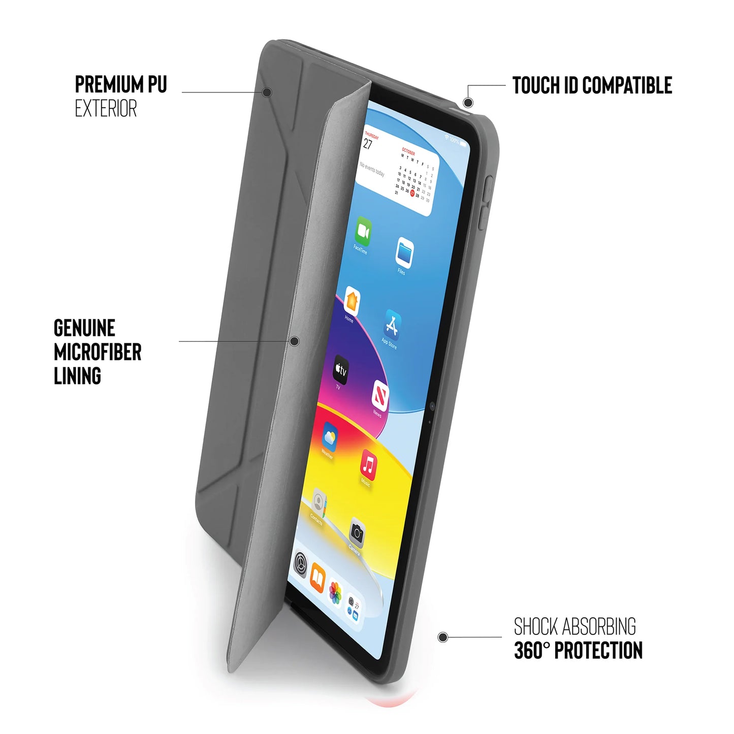 Origami Case pour iPad (10e gén.) - Gris Foncé