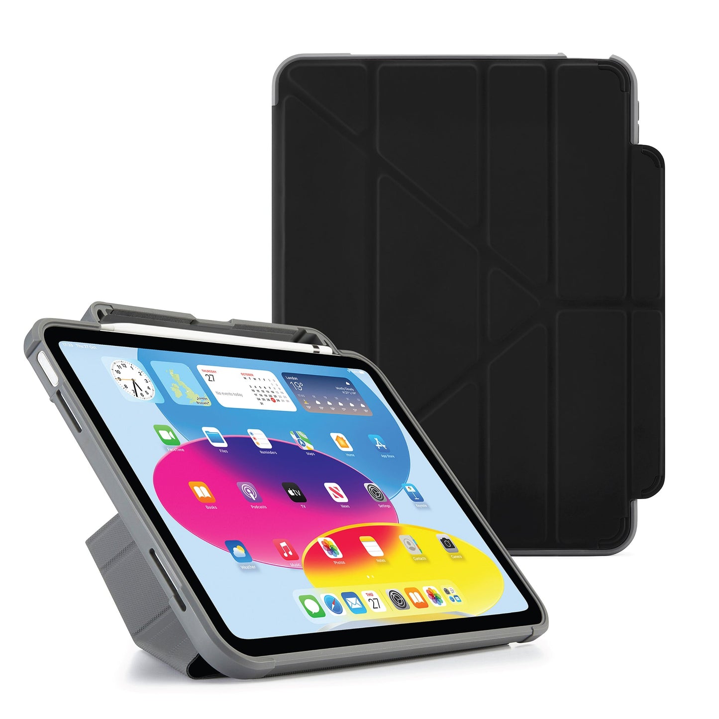 Pipetto Origami Pencil Shield pour iPad (10e gén.) - Noir