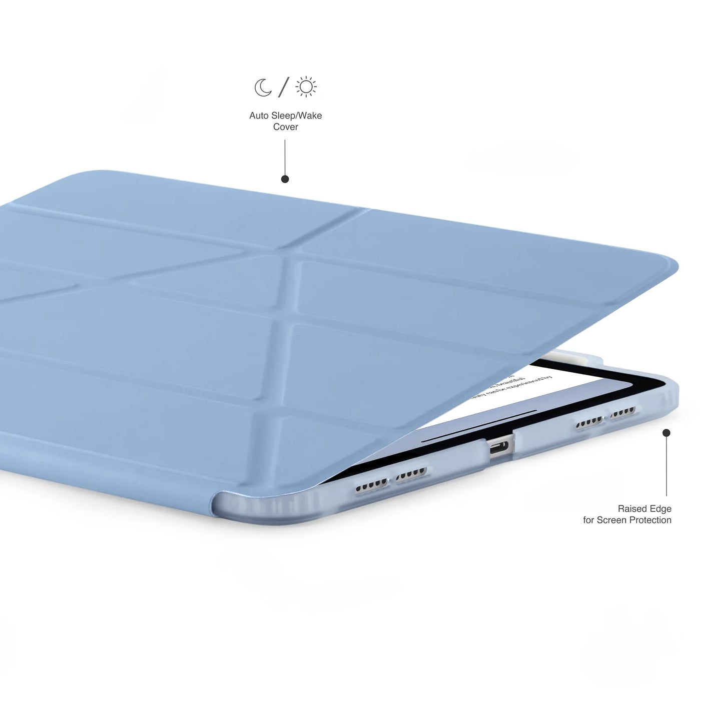 Pipetto Origami Pencil Case pour iPad Air 11 pouces (M2) / iPad Air 10,9 pouces (2022/2020) - Blue Clair