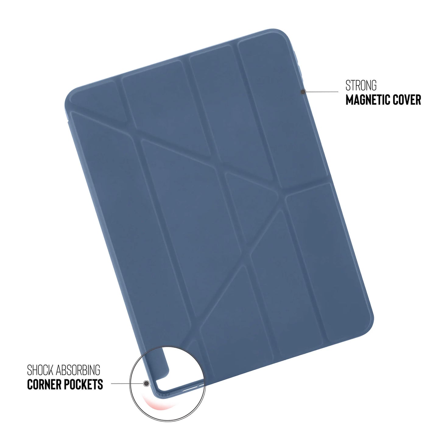 EOL Pipetto Origami Case pour iPad Air 10,9 pouces (2022/2020) / iPad Air 11 pouces (M2) - Bleu marine