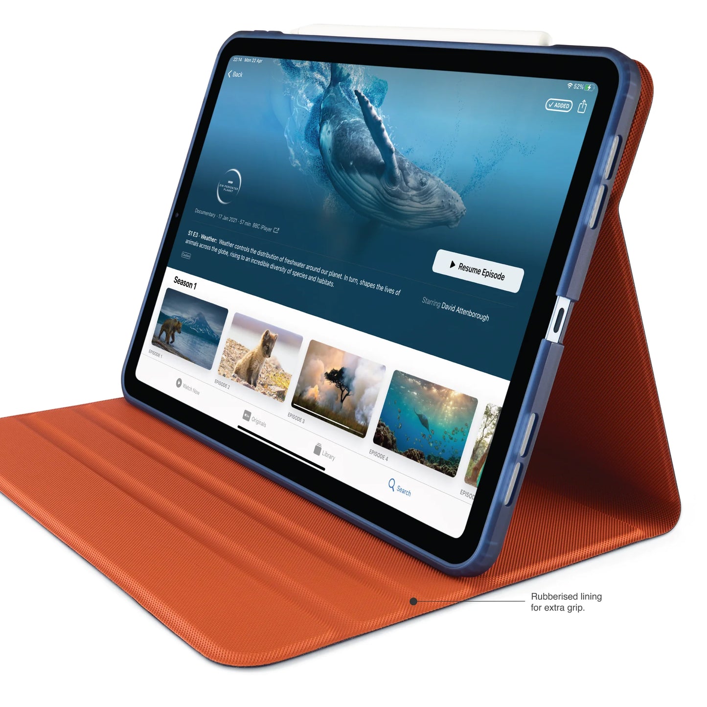 Pipetto Rotating Folio pour iPad Air 11 pouces (M2) / iPad Air 10,9 pouces (2022/2020) - Bleu foncé