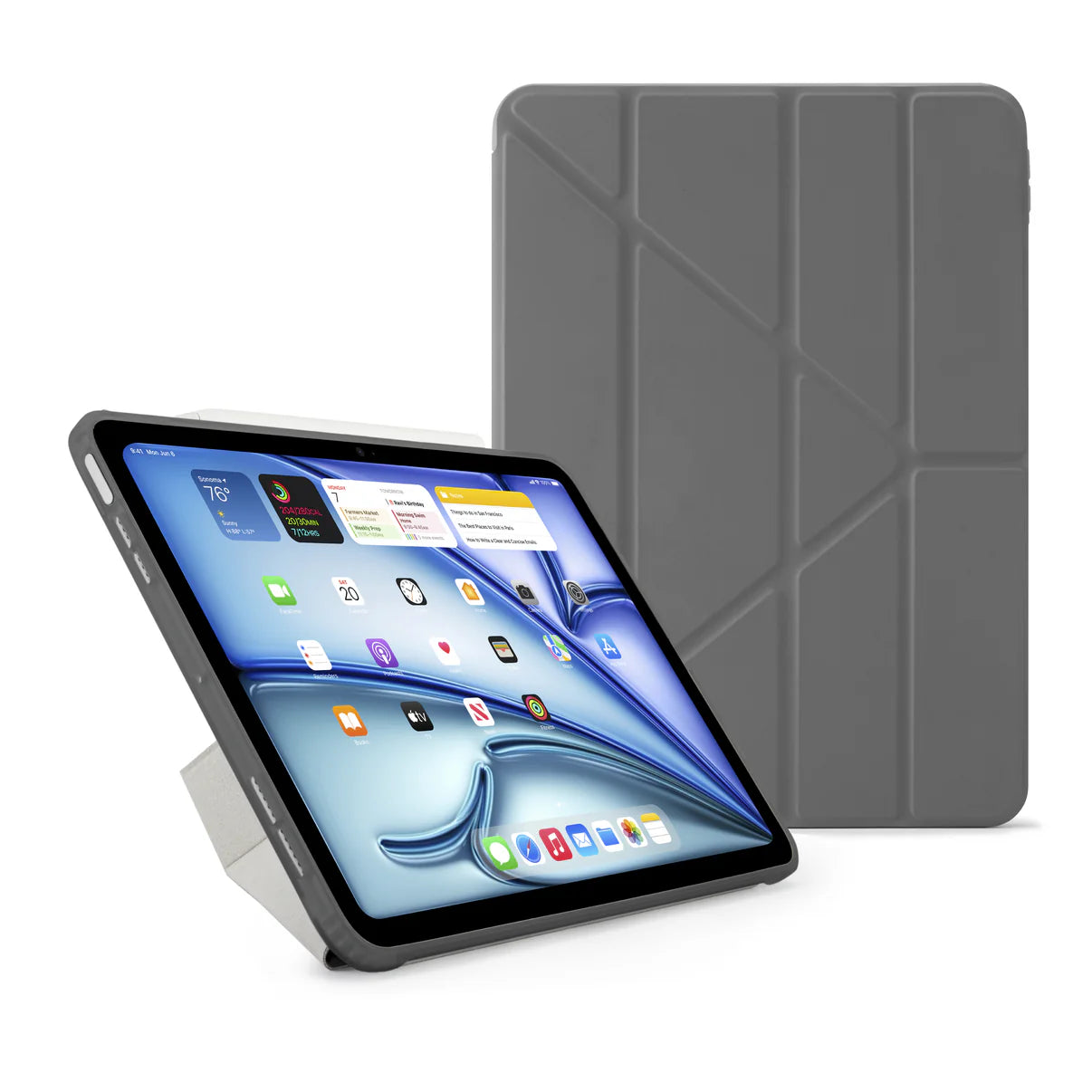 Pipetto Origami Case pour iPad Air 11 pouces (M2) / iPad Air 10,9 pouces (2022/2020) - Gris foncé