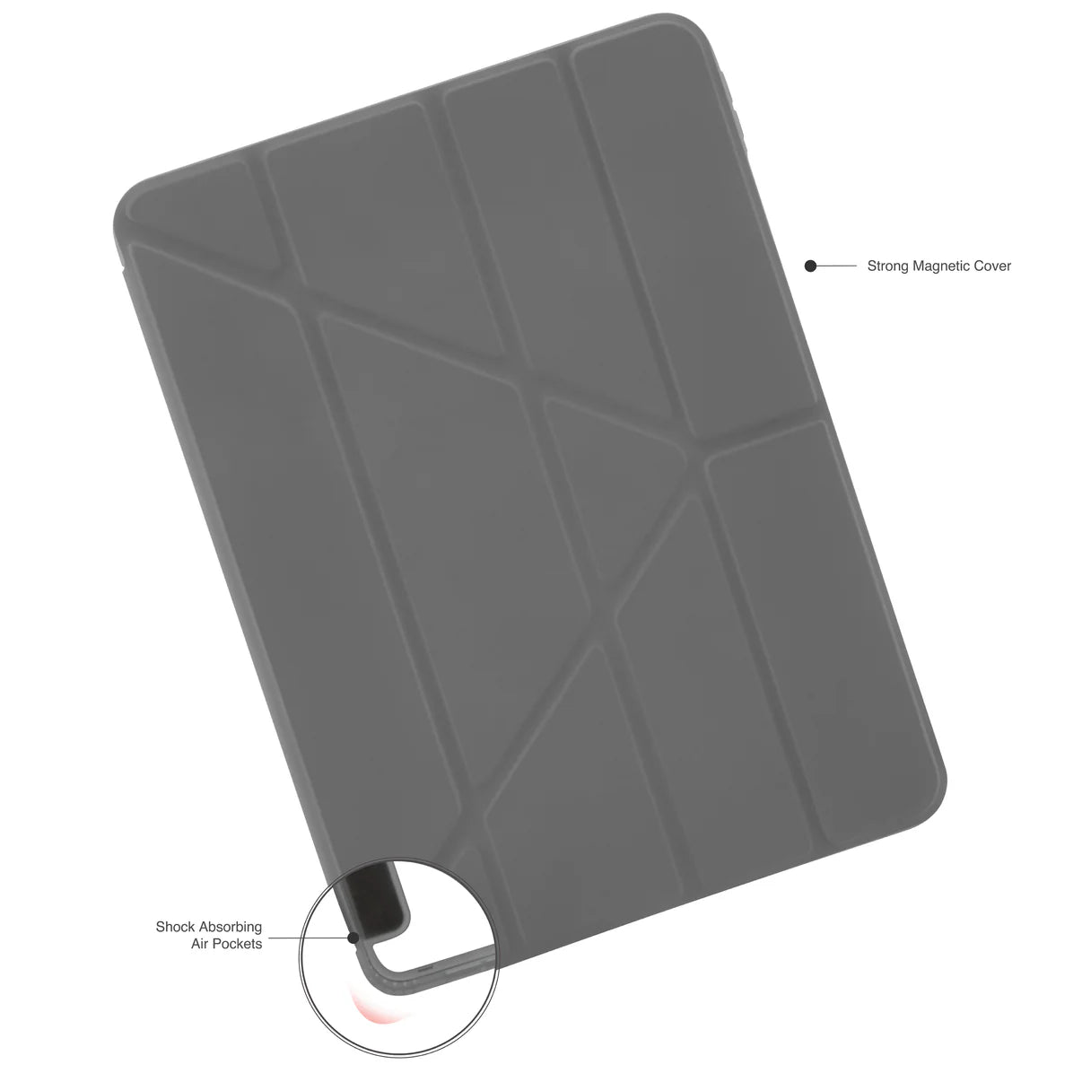 Pipetto Origami Case pour iPad Air 11 pouces (M2) / iPad Air 10,9 pouces (2022/2020) - Gris foncé