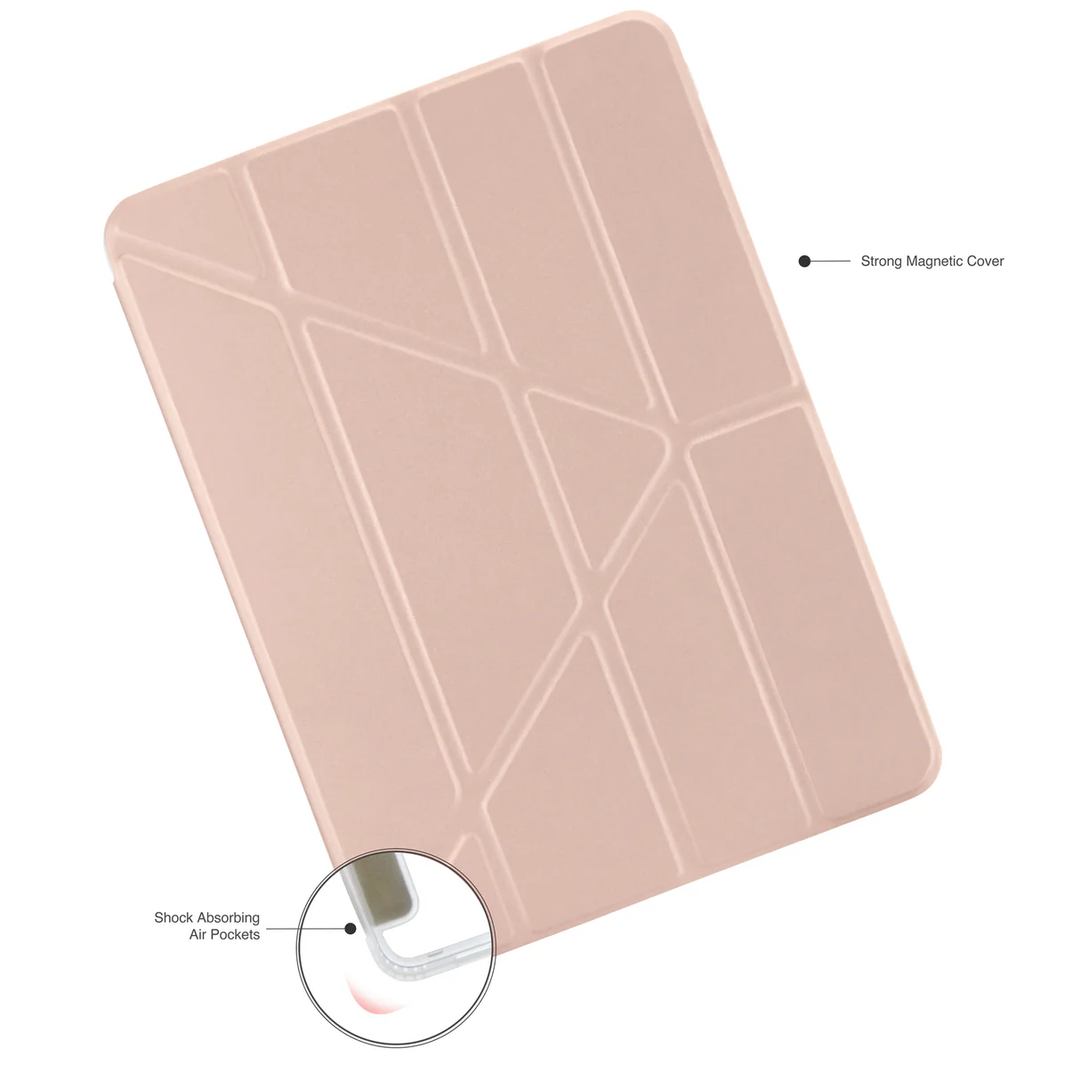 Pipetto Origami Case pour iPad Air 11 pouces (M2) / iPad Air 10,9 pouces (2022/2020) - Rose métallisé