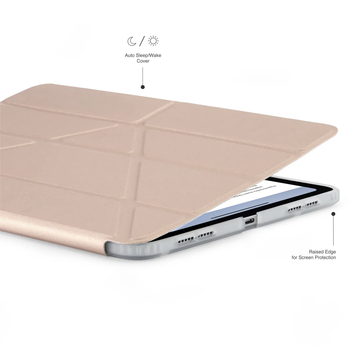 Pipetto Origami Case pour iPad Air 11 pouces (M2) / iPad Air 10,9 pouces (2022/2020) - Rose métallisé