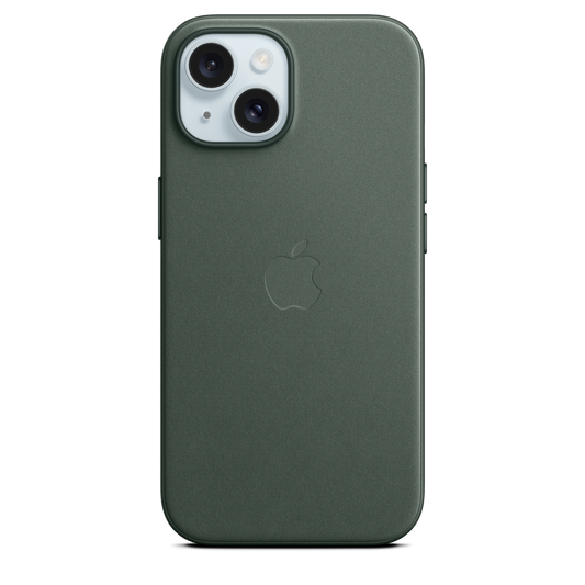 FineWoven hoesje met MagSafe voor iPhone 15 - Evergreen