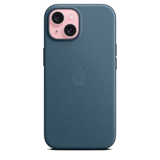 Coque en tissage fin avec MagSafe pour iPhone 15 - Bleu Pacifique