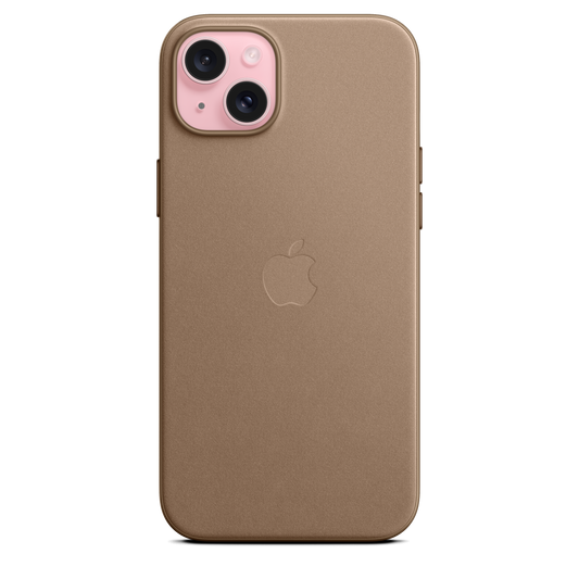 Coque en tissage fin avec MagSafe pour iPhone 15 Plus - Taupe