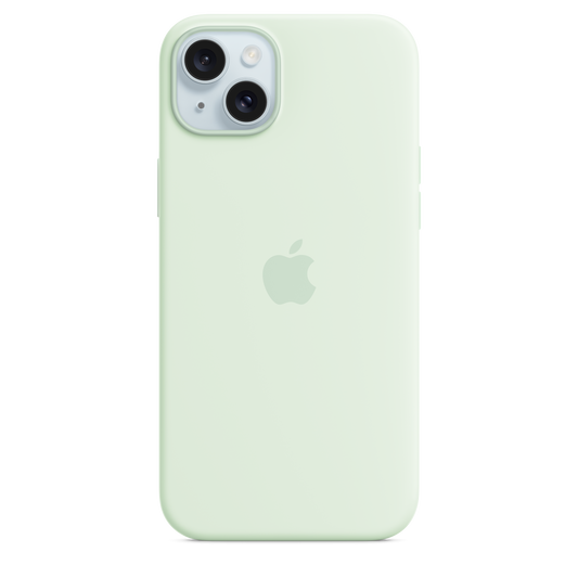 Coque en silicone avec MagSafe pour iPhone 15 Plus - Menthe douce