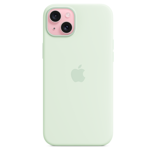 Coque en silicone avec MagSafe pour iPhone 15 Plus - Menthe douce