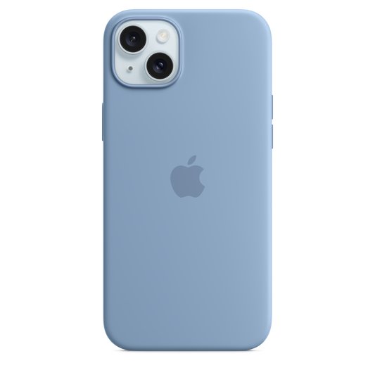 Coque en silicone avec MagSafe pour iPhone 15 Plus - Bleu d’hiver