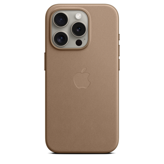 Coque en tissage fin avec MagSafe pour iPhone 15 Pro - Taupe