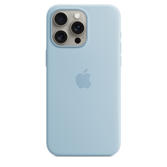 Coque en silicone avec MagSafe pour iPhone 15 Pro Max - Bleu clair