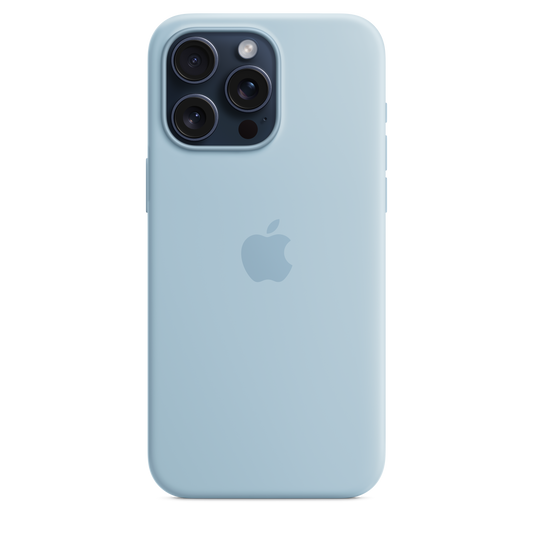 Coque en silicone avec MagSafe pour iPhone 15 Pro Max - Bleu clair