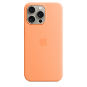 Coque en silicone avec MagSafe pour iPhone 15 Pro Max - Sorbet à l’orange