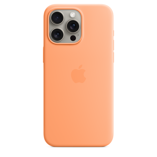 Coque en silicone avec MagSafe pour iPhone 15 Pro Max - Sorbet à l’orange