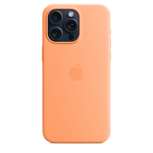 Coque en silicone avec MagSafe pour iPhone 15 Pro Max - Sorbet à l’orange