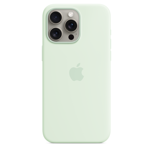 Coque en silicone avec MagSafe pour iPhone 15 Pro Max - Menthe douce