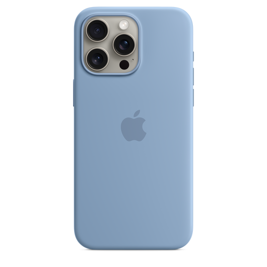 Coque en silicone avec MagSafe pour iPhone 15 Pro Max - Bleu d’hiver