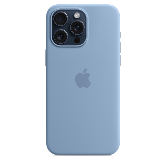 Coque en silicone avec MagSafe pour iPhone 15 Pro Max - Bleu d’hiver