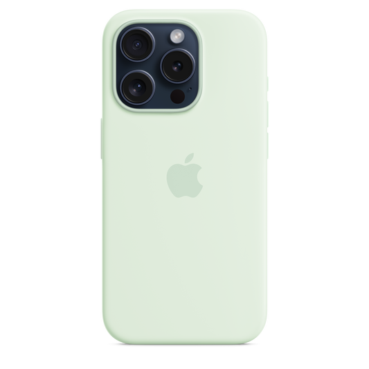 Coque en silicone avec MagSafe pour iPhone 15 Pro - Menthe douce