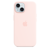 Coque en silicone avec MagSafe pour iPhone 15 - Rose pâle