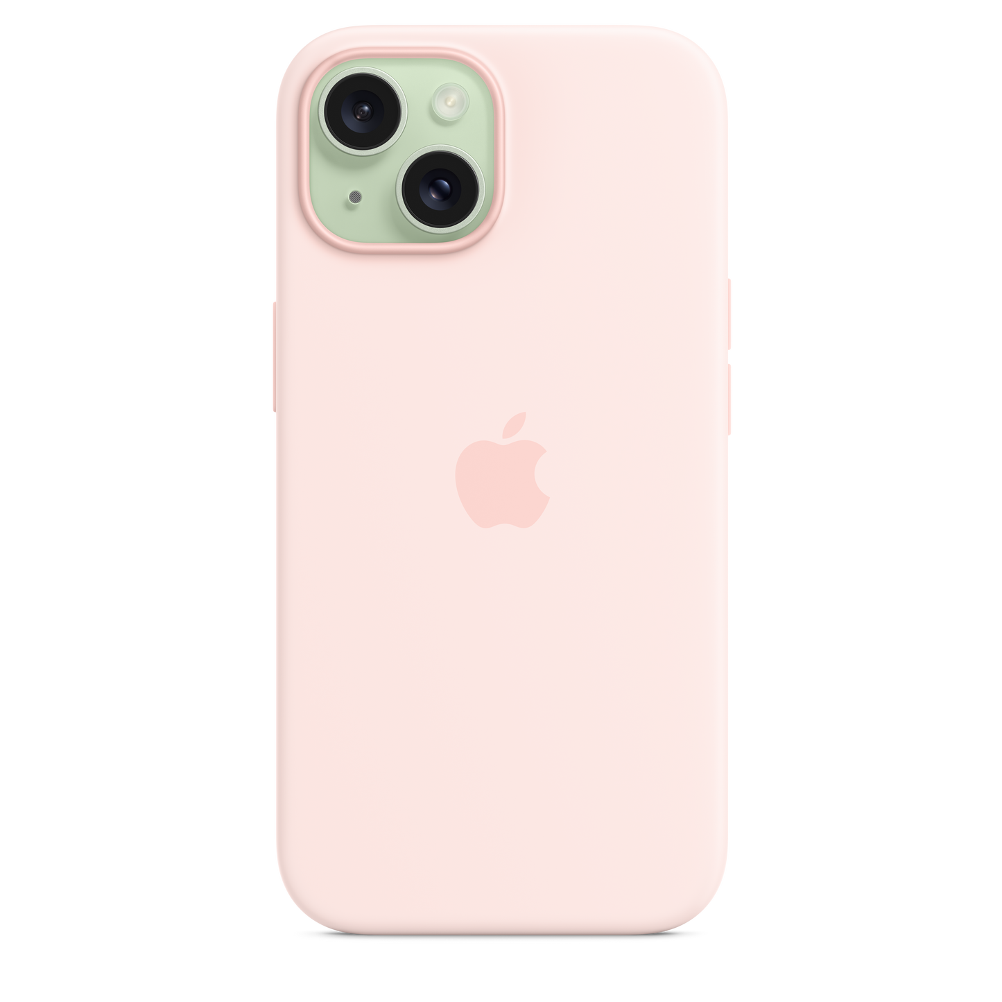 Coque en silicone avec MagSafe pour iPhone 15 - Rose pâle