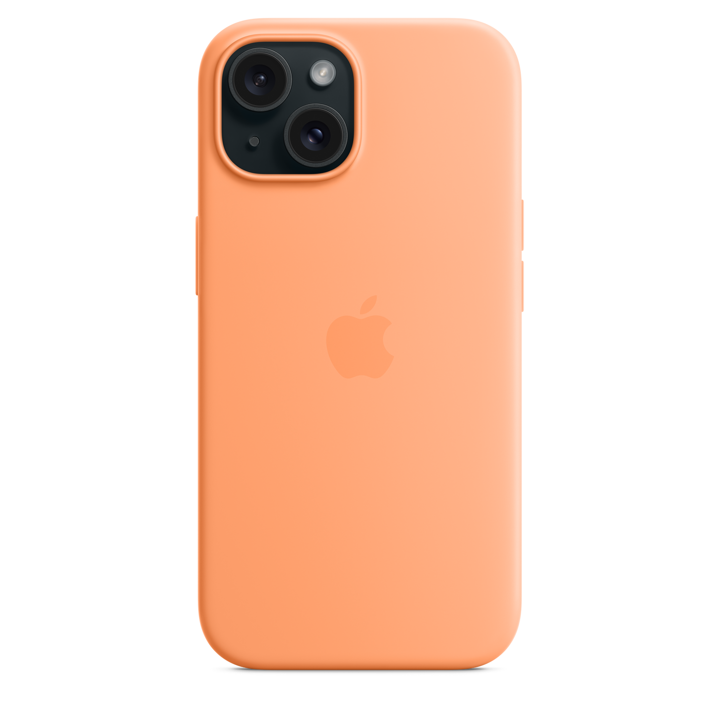 Coque en silicone avec MagSafe pour iPhone 15 - Sorbet à l’orange