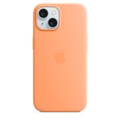 Coque en silicone avec MagSafe pour iPhone 15 - Sorbet à l’orange