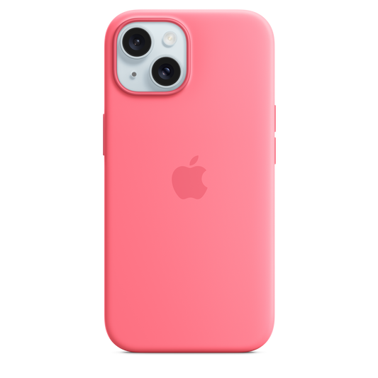 Coque en silicone avec MagSafe pour iPhone 15 - Rose