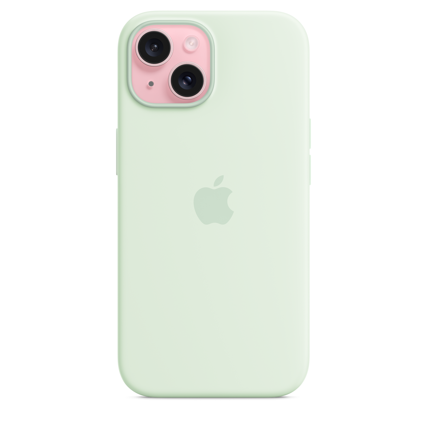 Coque en silicone avec MagSafe pour iPhone 15 - Menthe douce