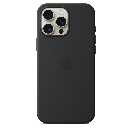 Coque en silicone avec MagSafe pour iPhone 16 Pro Max - Noir