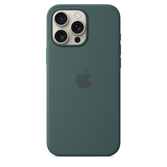 Coque en silicone avec MagSafe pour iPhone 16 Pro Max - Vert lacustre