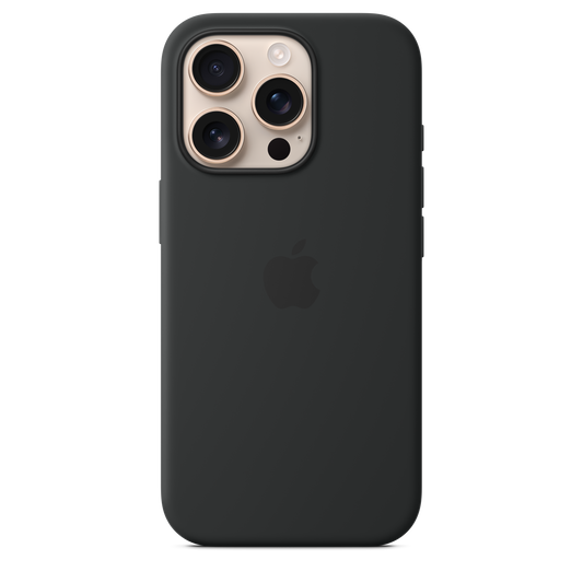 Coque en silicone avec MagSafe pour iPhone 16 Pro - Noir