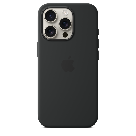 Coque en silicone avec MagSafe pour iPhone 16 Pro - Noir