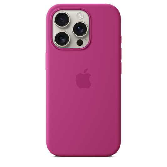 Siliconenhoesje met MagSafe voor iPhone 16 Pro - Fuchsia