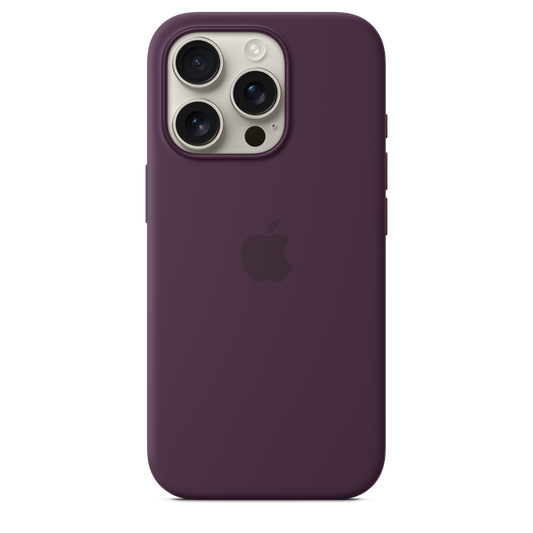 Coque en silicone avec MagSafe pour iPhone 16 Pro - Prune