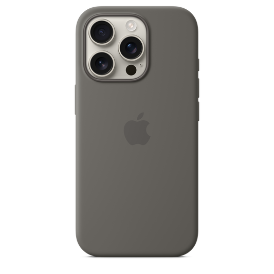 Coque en silicone avec MagSafe pour iPhone 16 Pro - Gris minéral