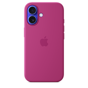 Coque en silicone avec MagSafe pour iPhone 16 - Fuchsia