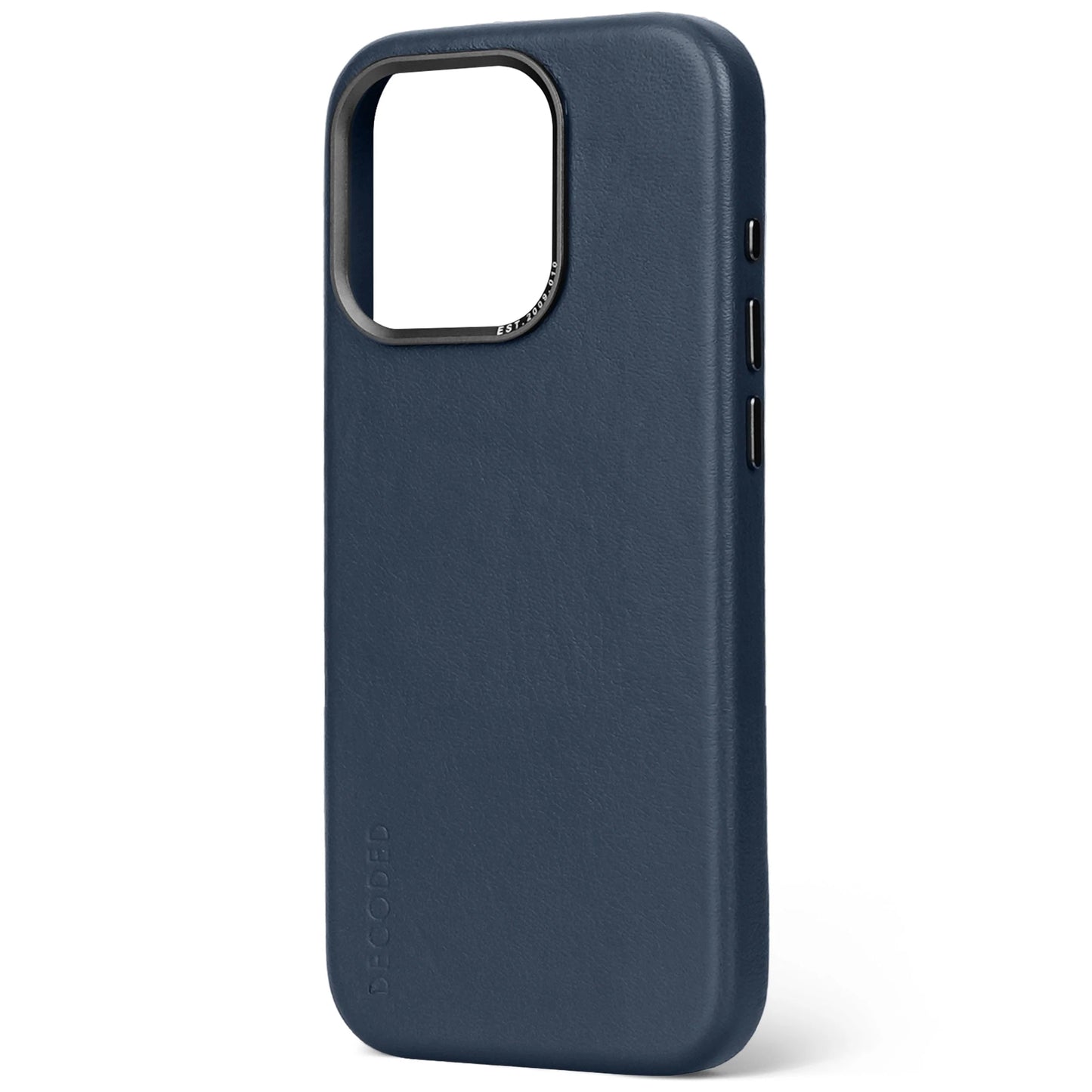 Decoded Housse en cuir pour iPhone 15 Pro - Bleu marine