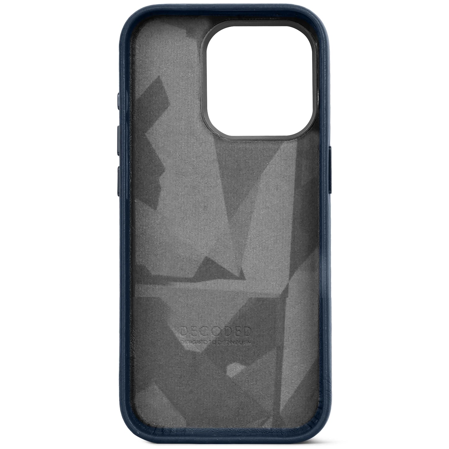 Decoded Housse en cuir pour iPhone 15 Pro - Bleu marine