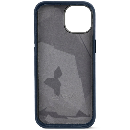 Decoded Housse en cuir pour iPhone 15 - Bleu marine