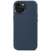 Decoded Housse en cuir pour iPhone 15 - Bleu marine