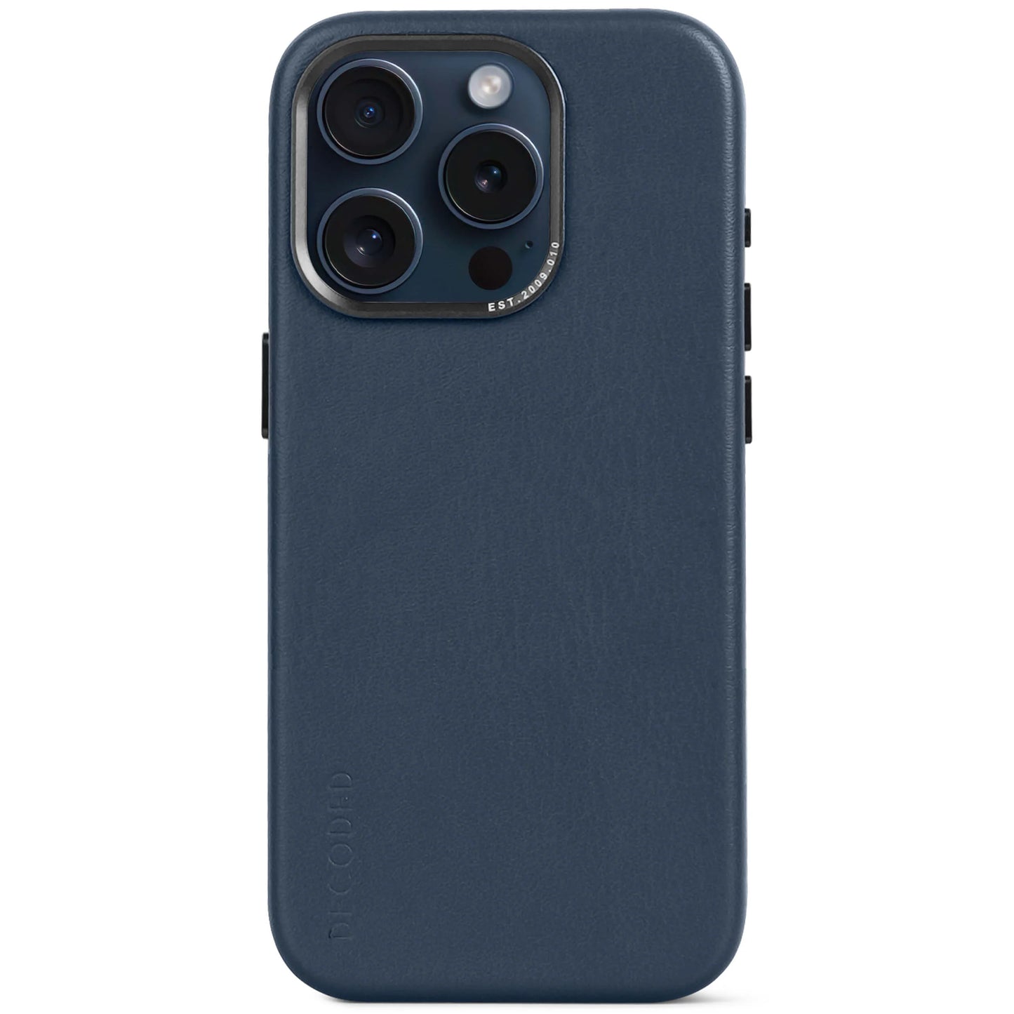 Decoded Housse en cuir pour iPhone 15 Pro - Bleu marine