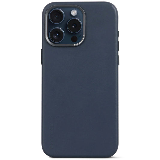 Decoded Housse en cuir pour iPhone 15 Pro Max - Bleu marine