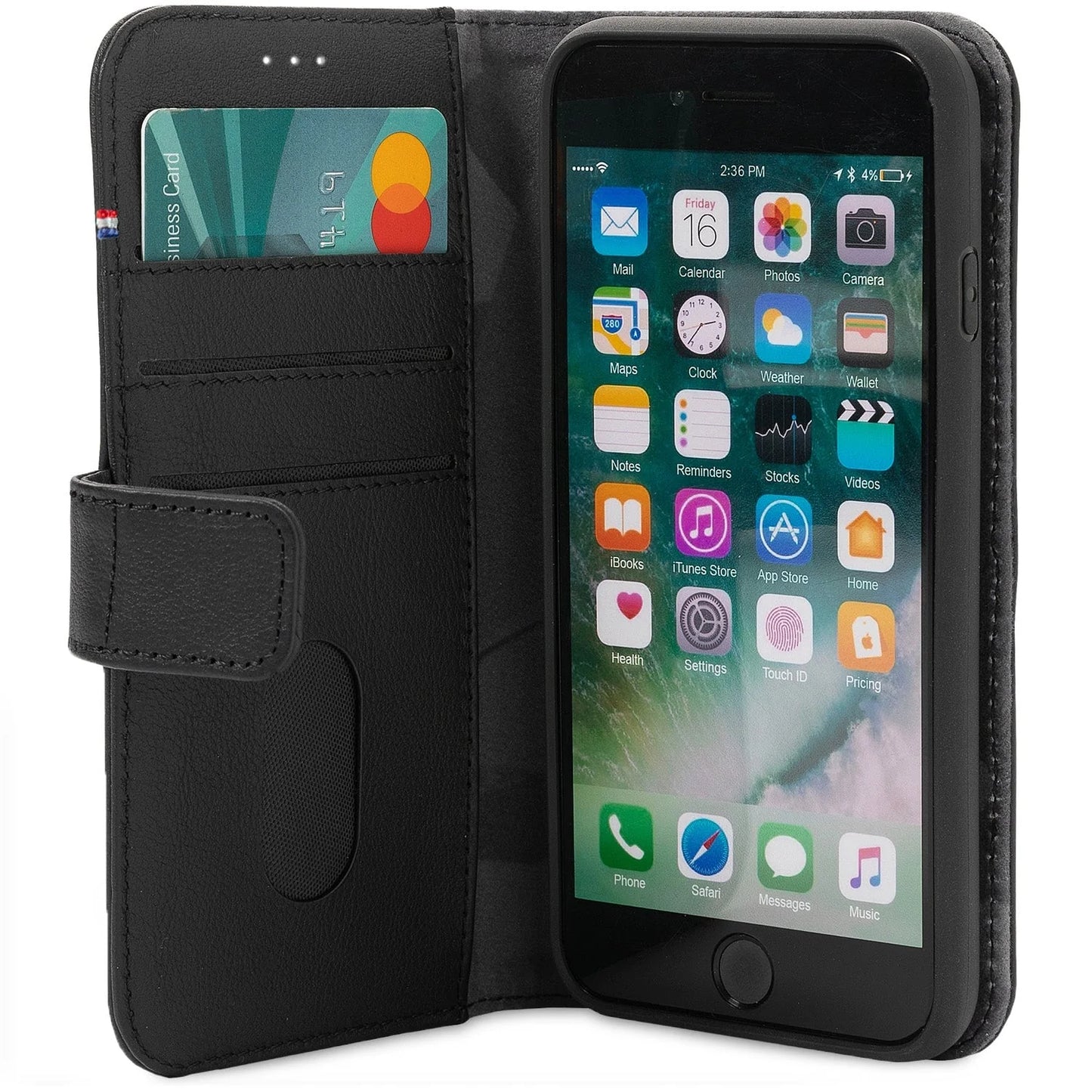 Decoded Detachable Wallet voor iPhone SE 3 / SE 2 / 8 / 7 / 6s / 6 - Zwart