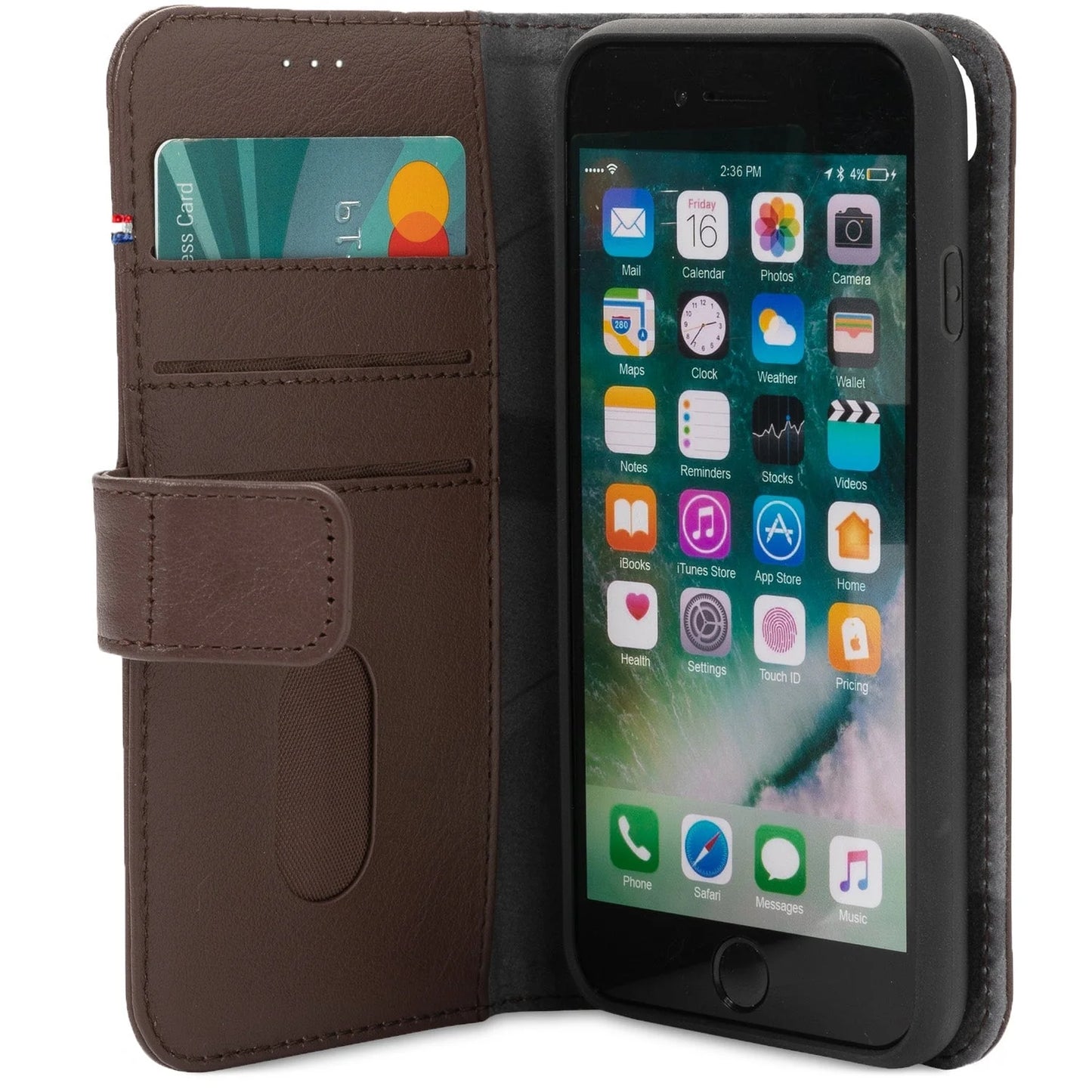 Decoded Detachable Wallet pour iPhone SE 3 / SE 2 / 8 / 7 / 6s / 6 - Brun