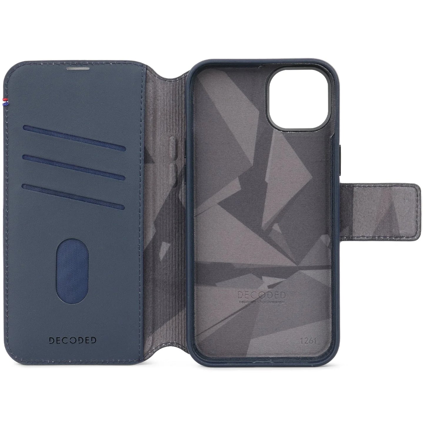 Decoded Detachable Wallet voor iPhone 15 Plus - Marineblauw